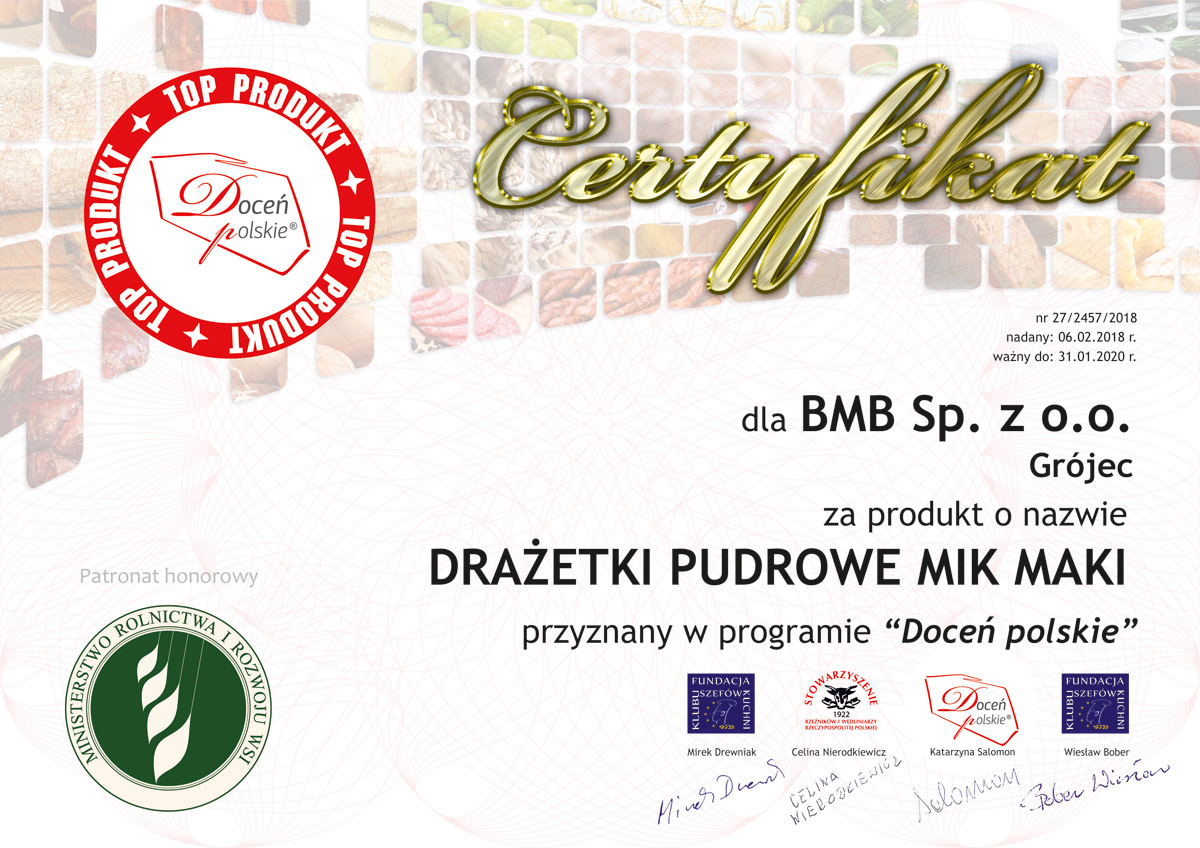 Certyfikat „Doceń Polskie”